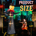 GIFTFIND 10080 9-Foot Halloween Pumpkin & Witch Inflatable – 9ft Pumpkin Man – product detail