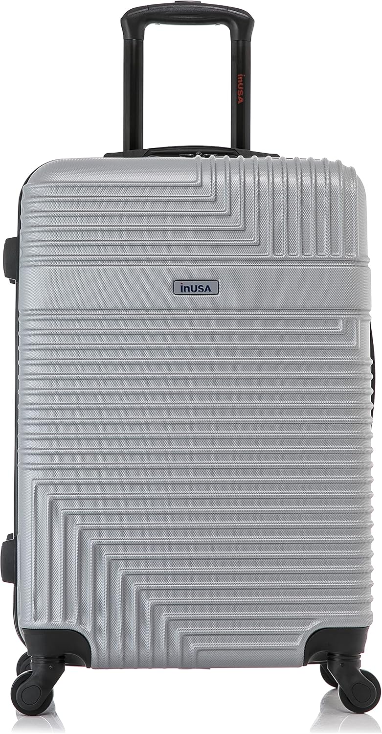 InUSA IURES00M-SIL Hardside Suitcase – 24 Inch, Silver – Silver / 24 Inch – product detail