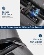 Coolife Hardside Suitcase – Large Checked(28in), Charcoal – Charcoal / Large Checked(28in) – product detail