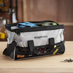 Amazon Basics Tool Bag with Shoulder Strap, Small or Large, Black & Gray