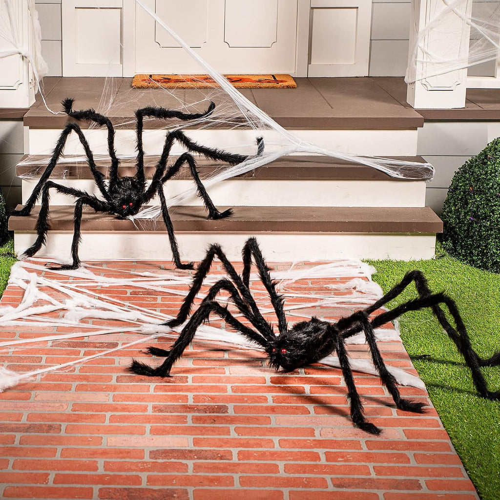 JOYIN 10871 2-Pack Hairy Halloween Spider Decorations – 59inch, Black – 59inch / Black – product detail