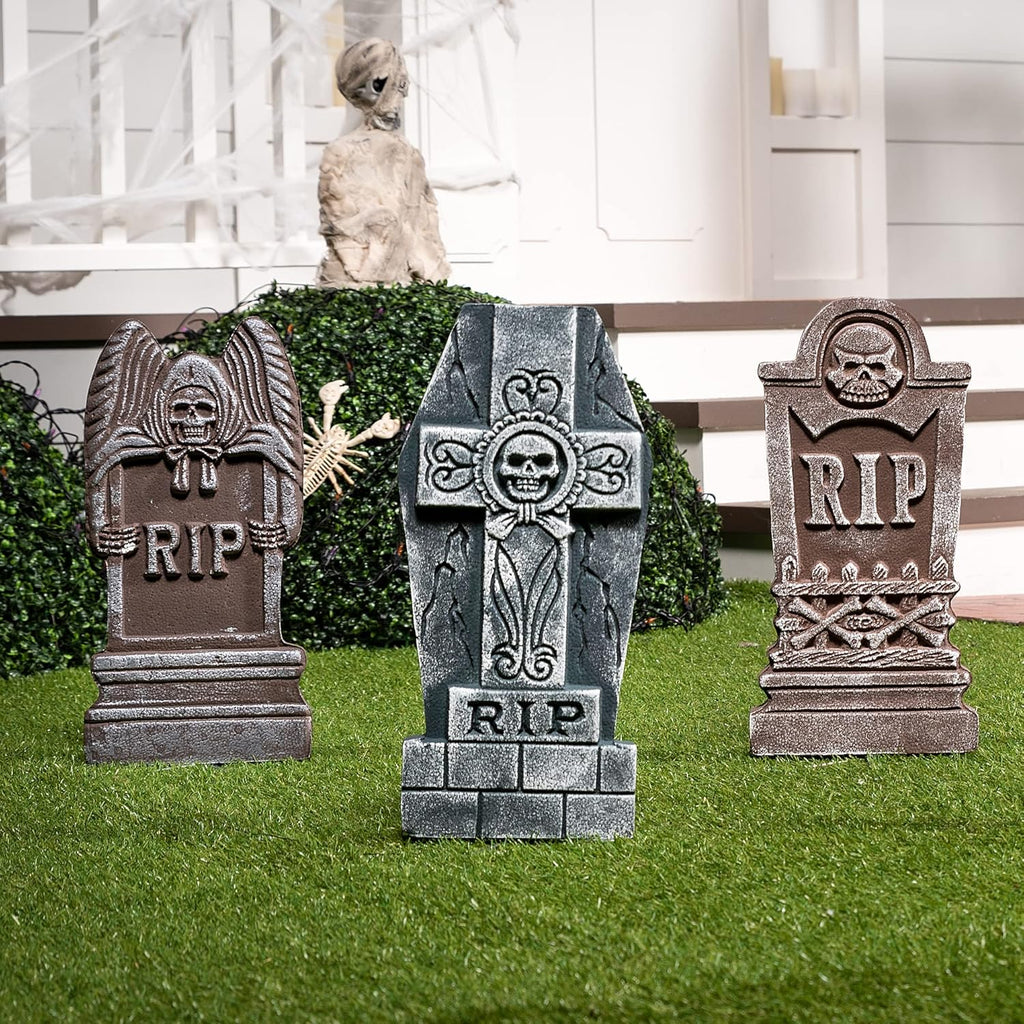 JOYIN 10519 5-Pack 17-Inch Foam Halloween Tombstones – 17 inches, Multicolor – Multicolor / 17 inches – product detail