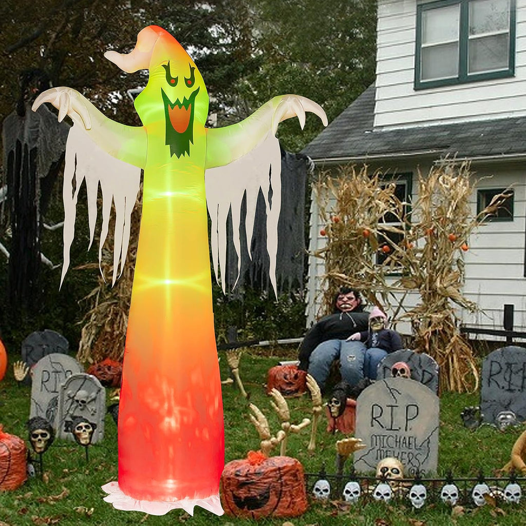 Hourleey 9-Foot Halloween Ghost Inflatable – White – product detail