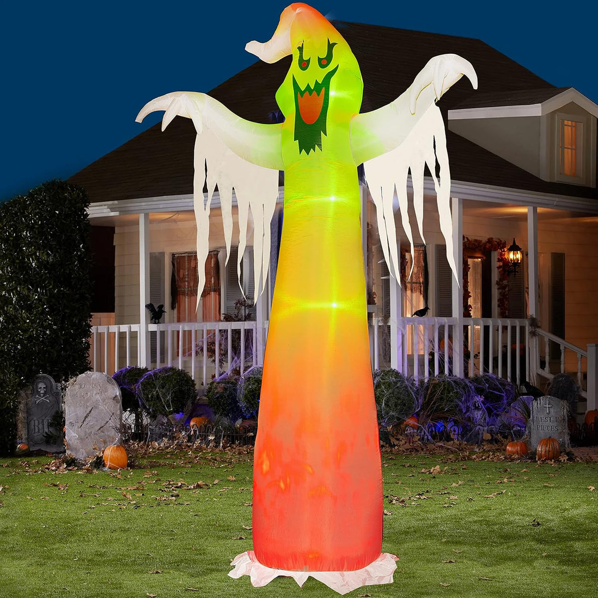Hourleey 9-Foot Halloween Ghost Inflatable – White – product detail