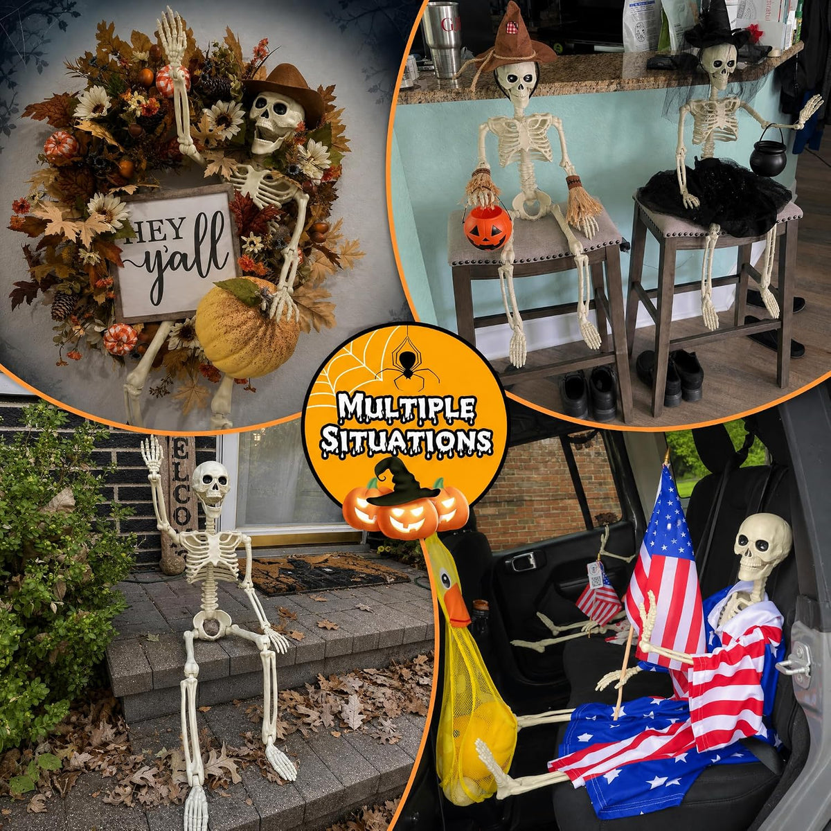 wymulot 2-Pack 40-Inch Posable Halloween Skeletons – 2 Pack 40 Inches Halloween Skeleton – product detail