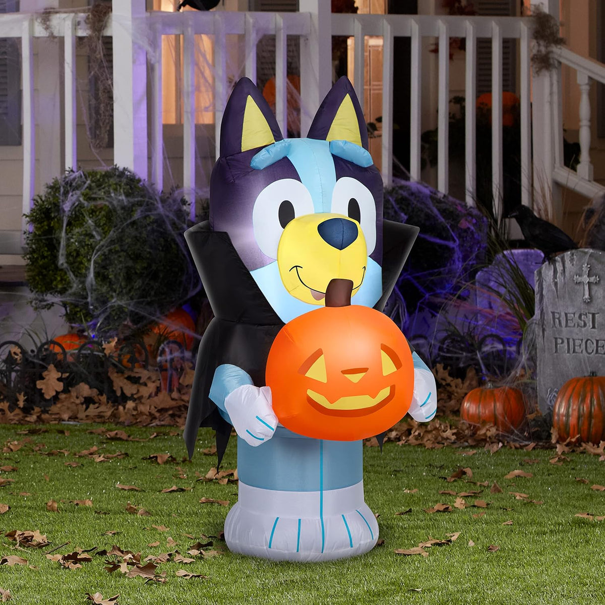 Gemmy 551320 3.5-Foot Vampire Bluey & Pumpkin Halloween Inflatable – multi – product detail