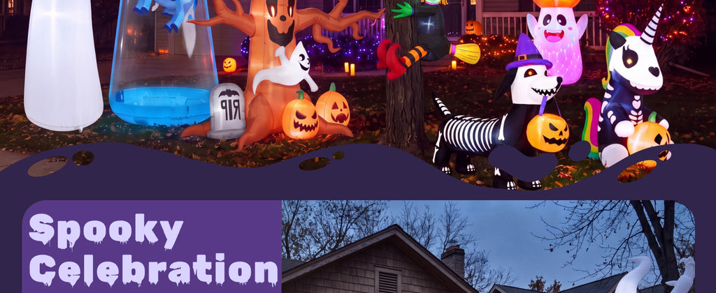 Joiedomi 9-Foot Halloween UFO & Alien Inflatable – Blue – product detail