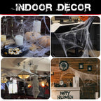 ZPISF Stretchable Halloween Cobwebs with 30 Spiders, Large