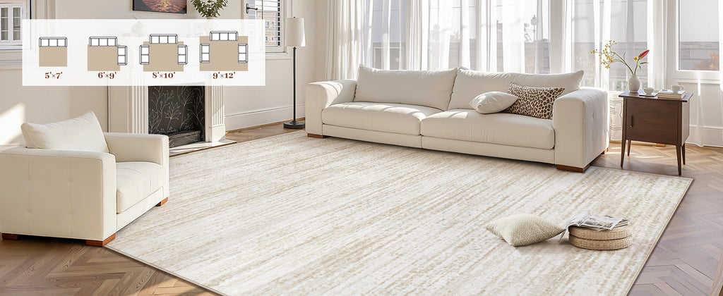 Zomfy Printed Area Rug, Beige, 8 x 10 ft