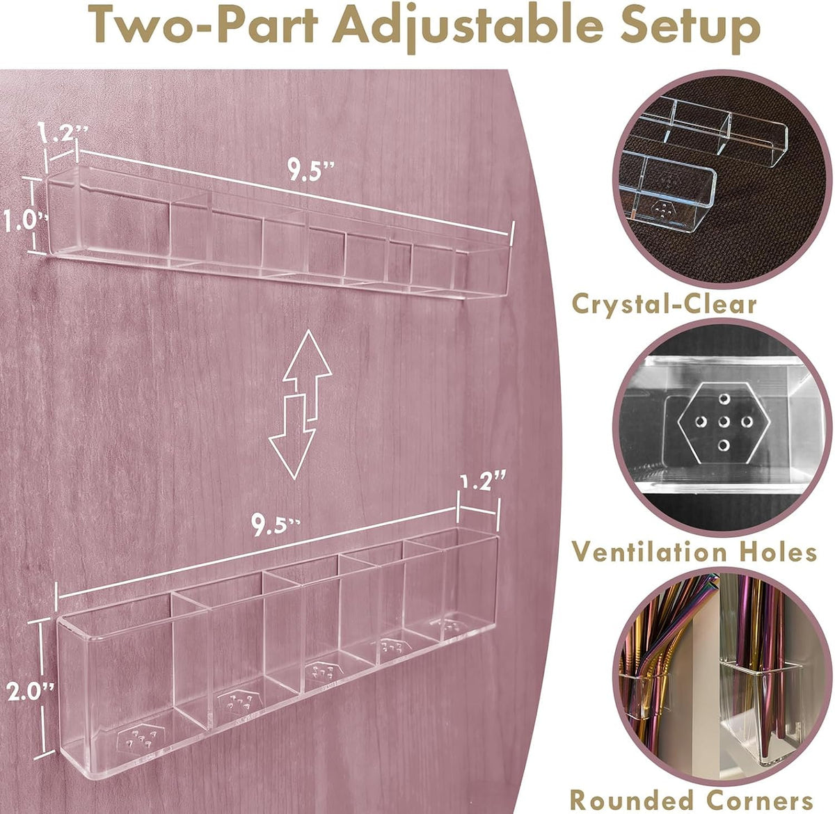 Colormz Clear Acrylic Cabinet-Door Straw Organizer