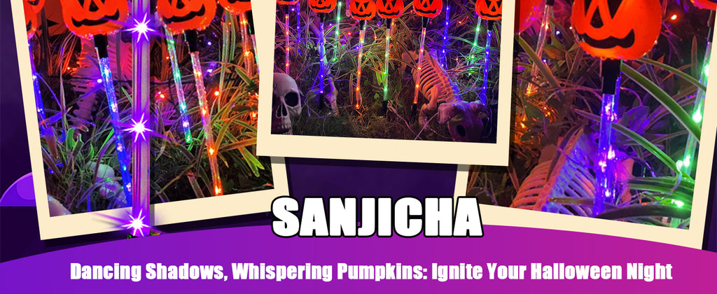 SANJICHA SJC-Pumpkin Solar Halloween Pumpkin Path Lights – 12 Pack, Orange Purple and Green – 12 Pack / Orange Purple and Green – product detail