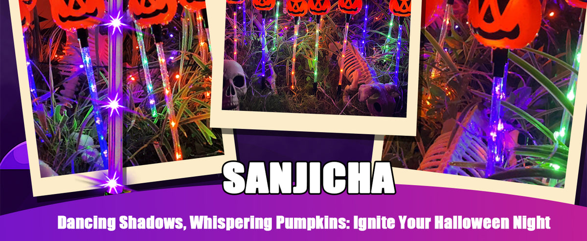 SANJICHA SJC-Pumpkin Solar Halloween Pumpkin Path Lights – 12 Pack, Orange Purple and Green – 12 Pack / Orange Purple and Green – product detail
