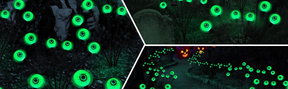 BeHiller BGYQG001 2-Pack 12-LED Solar Eyeball Garden Lights – Green – product detail