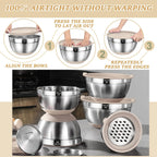 Umite Chef Mixing Bowls and Kitchen Tools, Khaki, 26 Pieces