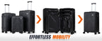 Cosbarn Hardside Luggage Set – ABS 5 Piece Sets (20/24/28/DB/TB), Black – product detail