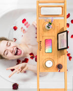 Banlilu Expandable Bamboo Bathtub Tray, Natural