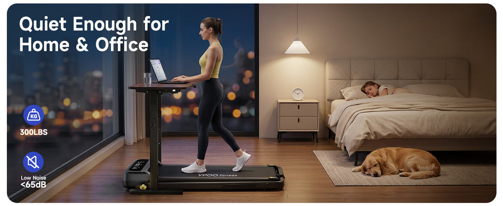 YPOO M4138L Walking Treadmill – Dark Black – product detail