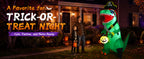 GOOSH 7-Foot Halloween Pirate Dinosaur & Pumpkin Inflatable – Green – product detail