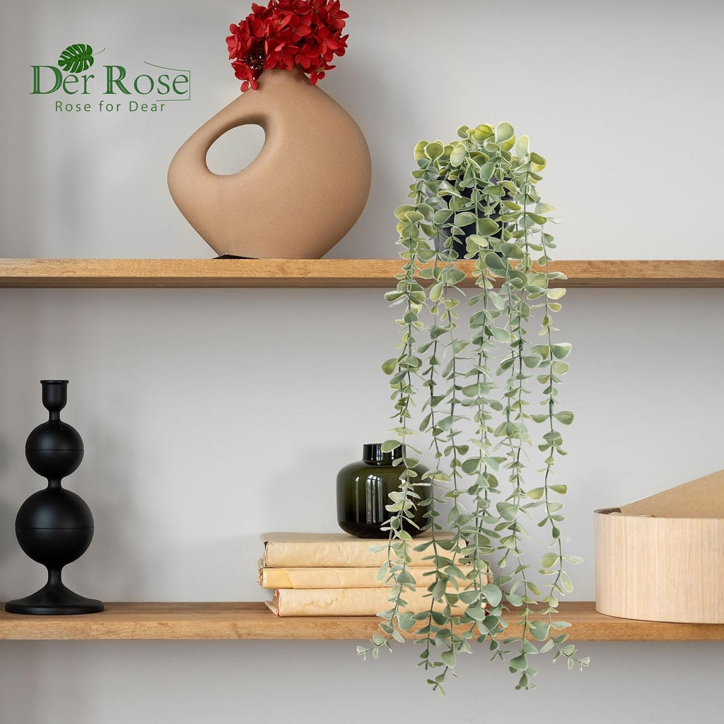 Der Rose Faux Hanging Eucalyptus in Pot, 24 in