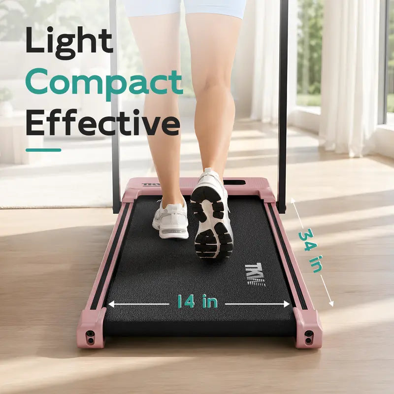 TKW 3-in-1 Walking pad,Pink Walkingpad,Light weight Treadmill, Capacity,Low-Noise Motor Walking Pad, Remote Control & Wheels for Easy mobility, LED Display，Vibration Walking pad · 6