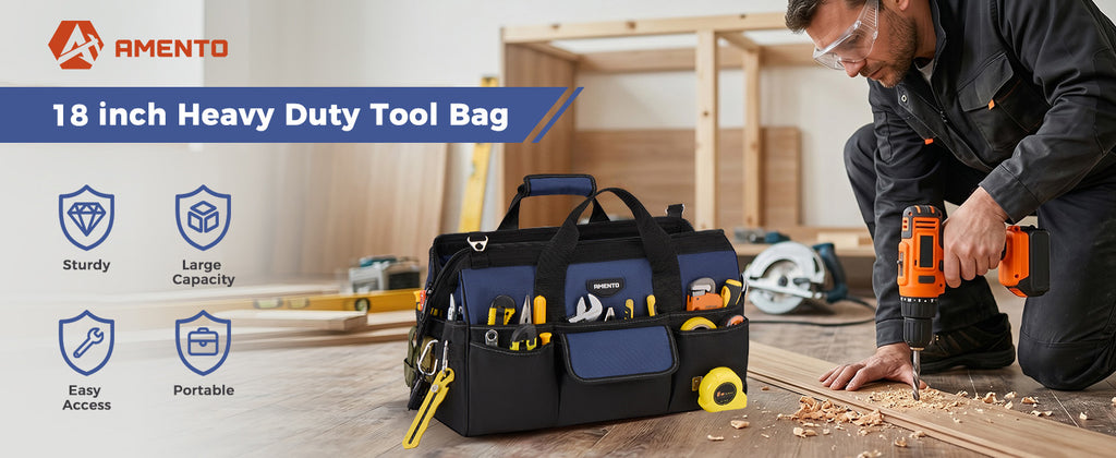 Amento 22-Pocket Oxford Tool Bag, 16 or 18 Inch