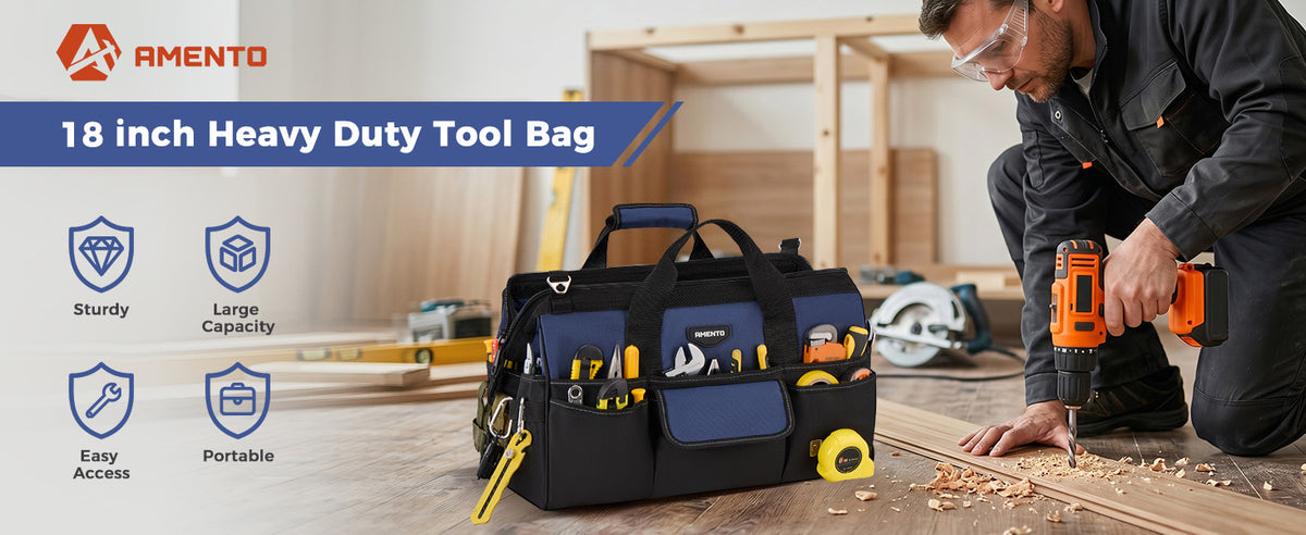 Amento 22-Pocket Oxford Tool Bag, 16 or 18 Inch