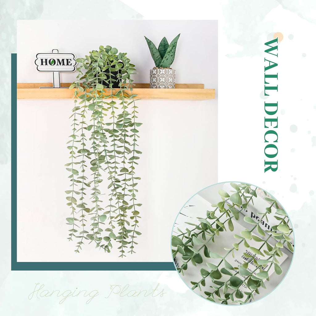 Der Rose Faux Hanging Eucalyptus in Pot, 24 in