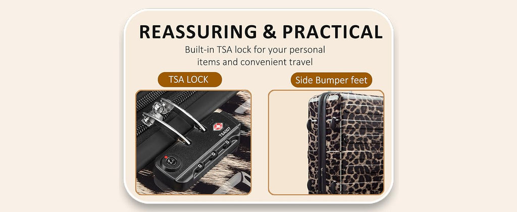VIVIcity HW-BaoWen-20in Carry-On Suitcase – S (20 In Carry-on), Leopard Print – Leopard Print / S (20 In Carry-on) – product detail
