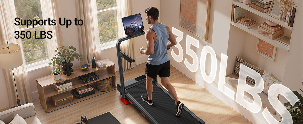 LONTEK Walking Treadmill – Ivory Black – product detail