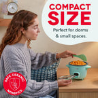 DASH Mini Ceramic Rice Cooker, Aqua, 2 Cups Cooked