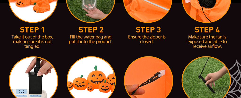 GIGALUMI 10177 7.5-Foot Halloween Pumpkin Inflatable – Yellow – product detail