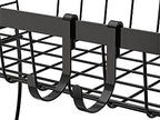 Sevenblue Two-Tier Fruit Basket with Banana Hooks, Black