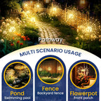 GIGALUMI Solar Firework Garden Lights, Warm White, 2-Pack