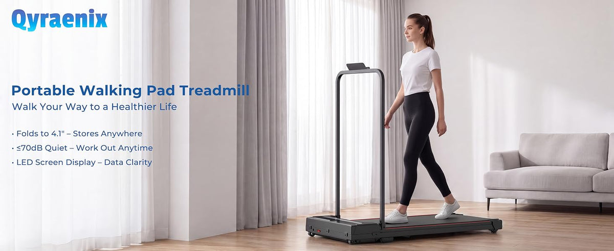 Qyraenix 930ZF Under-Desk Walking Treadmill – Red – product detail