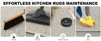 HDFK Herringbone Kitchen Rug Set, Beige, 2 Pieces