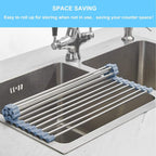 Seropy Roll-Up Sink Drying Rack, Grey, 17.5 x 11.8 in