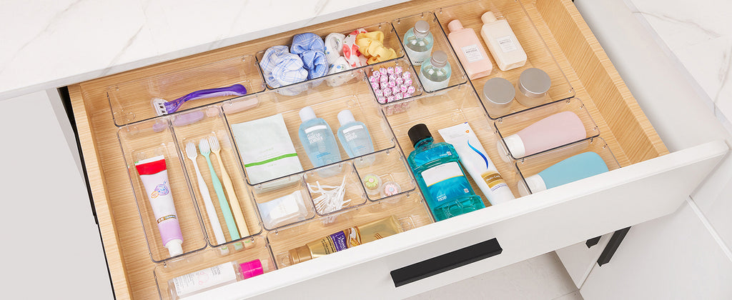 Vtopmart Clear Drawer Organizer Trays, 25-Pack