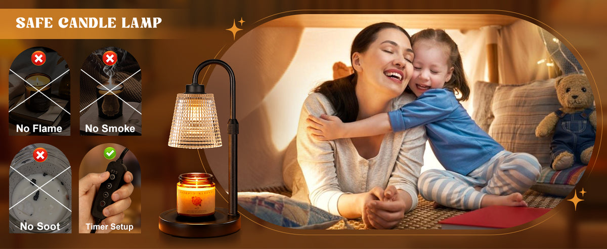 Innqoo Adjustable Candle Warmer Lamp, Black
