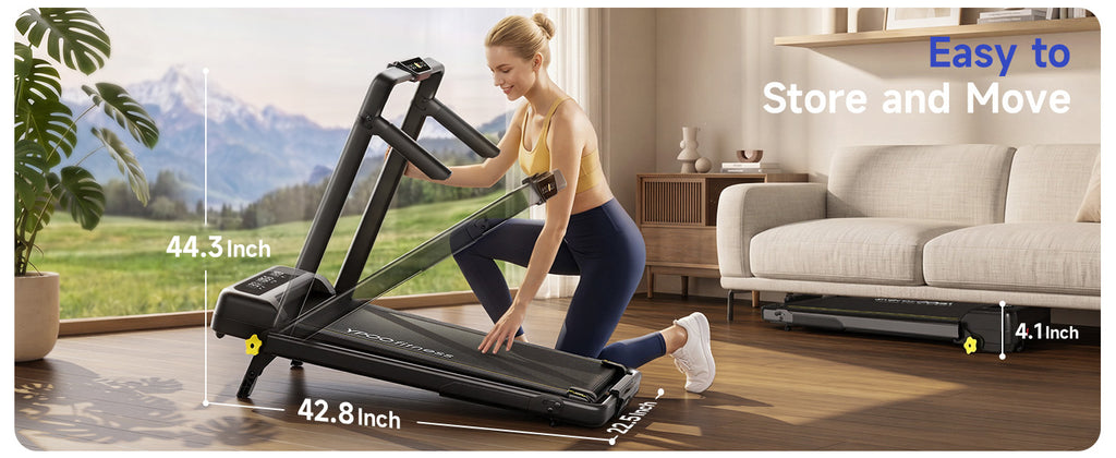 YPOO M4138L Walking Treadmill – Dark Black – product detail