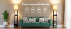 PARTPHONER Shelf Floor Lamp with Three-Color LED Bulb, Black