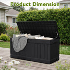 Devoko Resin Deck Storage Box, Black, 78 Gallon