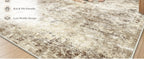 OLANLY Beige Abstract Washable Area Rug