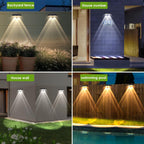 LIANGLOME Solar Fence Lights with Three White Modes, 8-Pack
