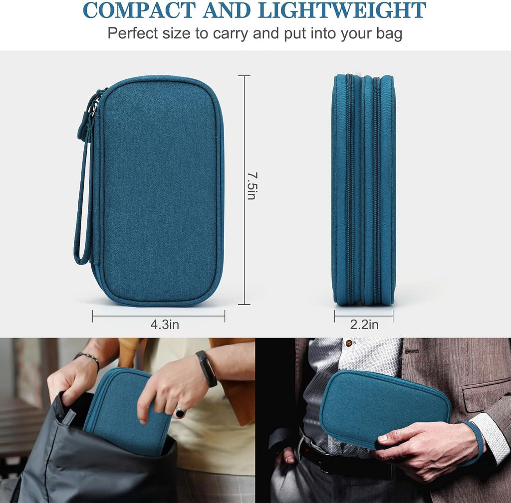 FYY Two-Layer Tech Organizer Pouch, Dark Green