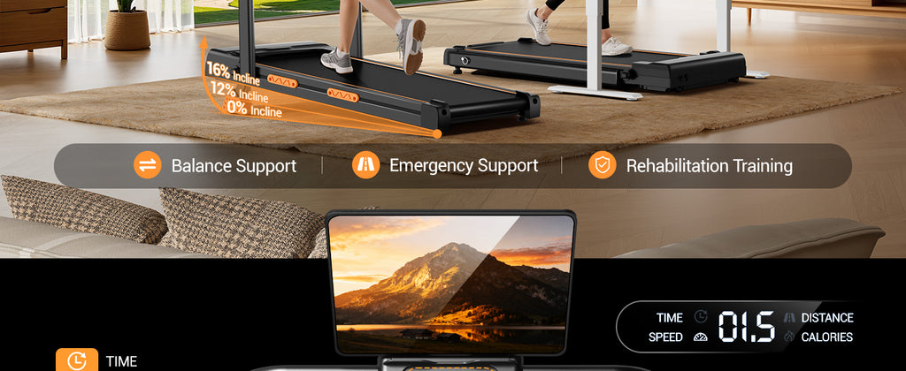 CURSOR FITNESS Under-Desk Walking Treadmill – Carbon Black – product detail
