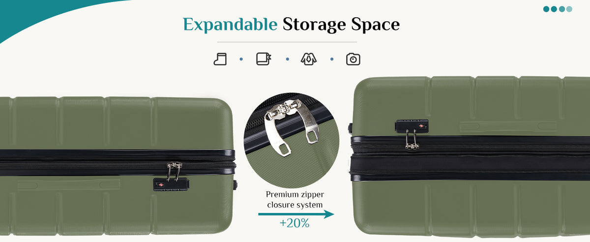 OLIXIS OLXLX-20IN Hardside Carry-On Suitcase – 20 IN, Olive Green – Olive Green / 20 IN – product detail