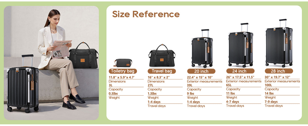Joyway TR014 Luggage Set – Carry-On 20-Inch Handbag, Black – Black / Carry-On 20-Inch Handbag – product detail