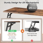 SEDETA 31.5-Inch Square Lift-Top Coffee Table, Black