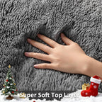 Ophanie Shag Area Rug, Grey, 4 x 6 ft