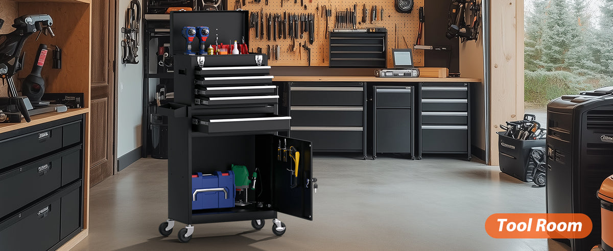 Granper 5-Drawer Rolling Tool Chest – 5-Drawer, Black – Black / 5-Drawer – product detail